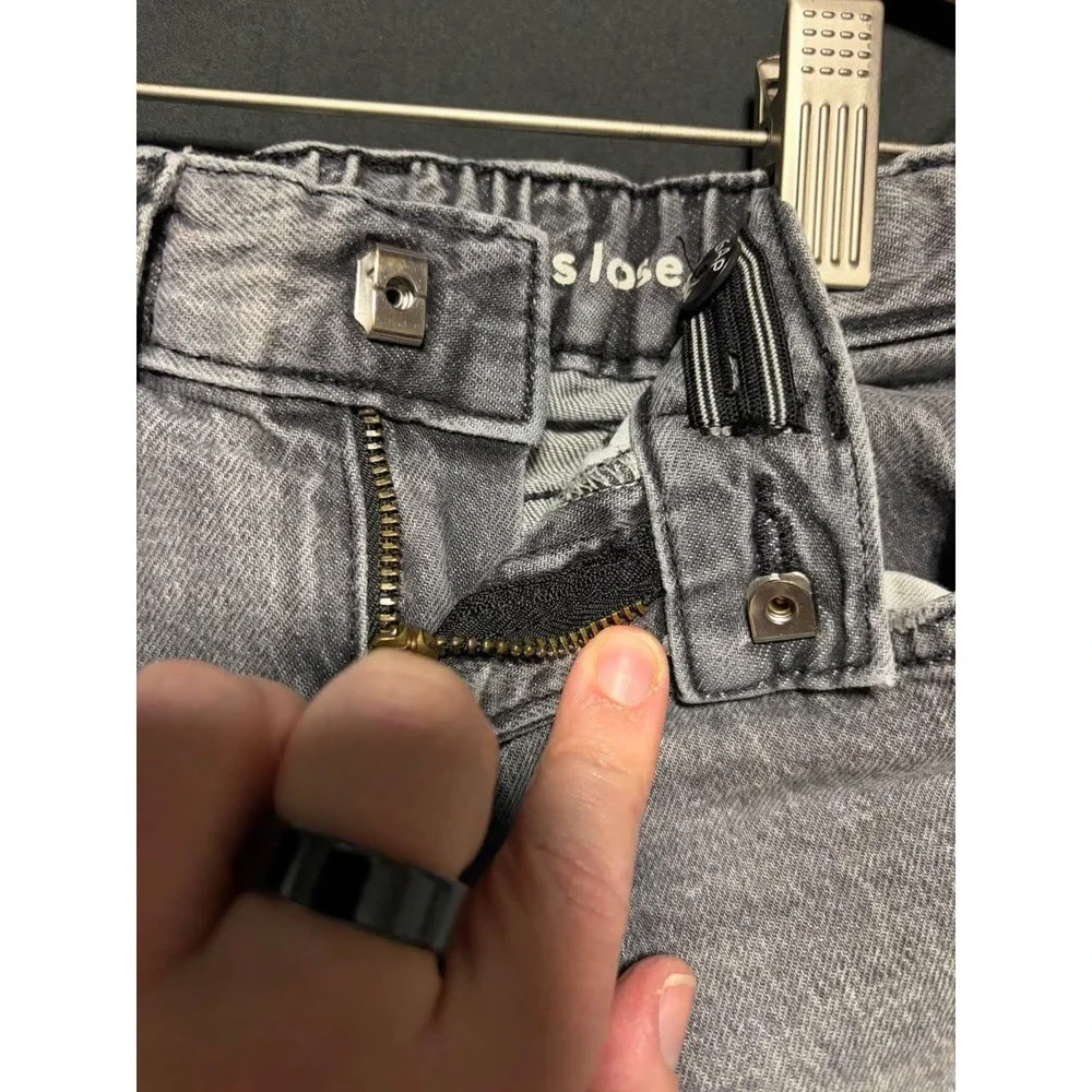 Gap Kids Boys Straight Leg Jeans Washed Black Gray‎ Denim Adjustable Waist 4T